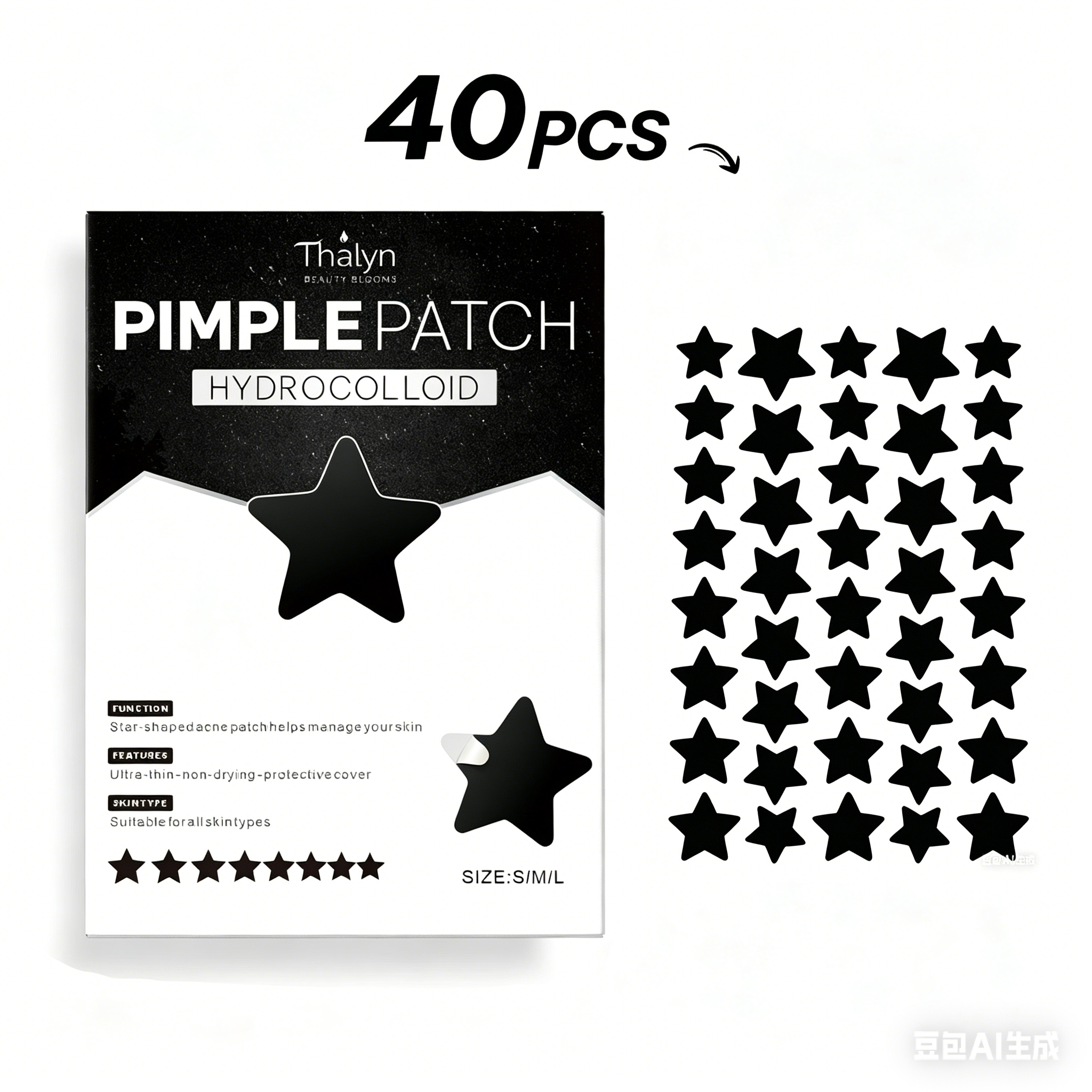 Skincare You - Salicylic Acid Black Star Blemish Patches,