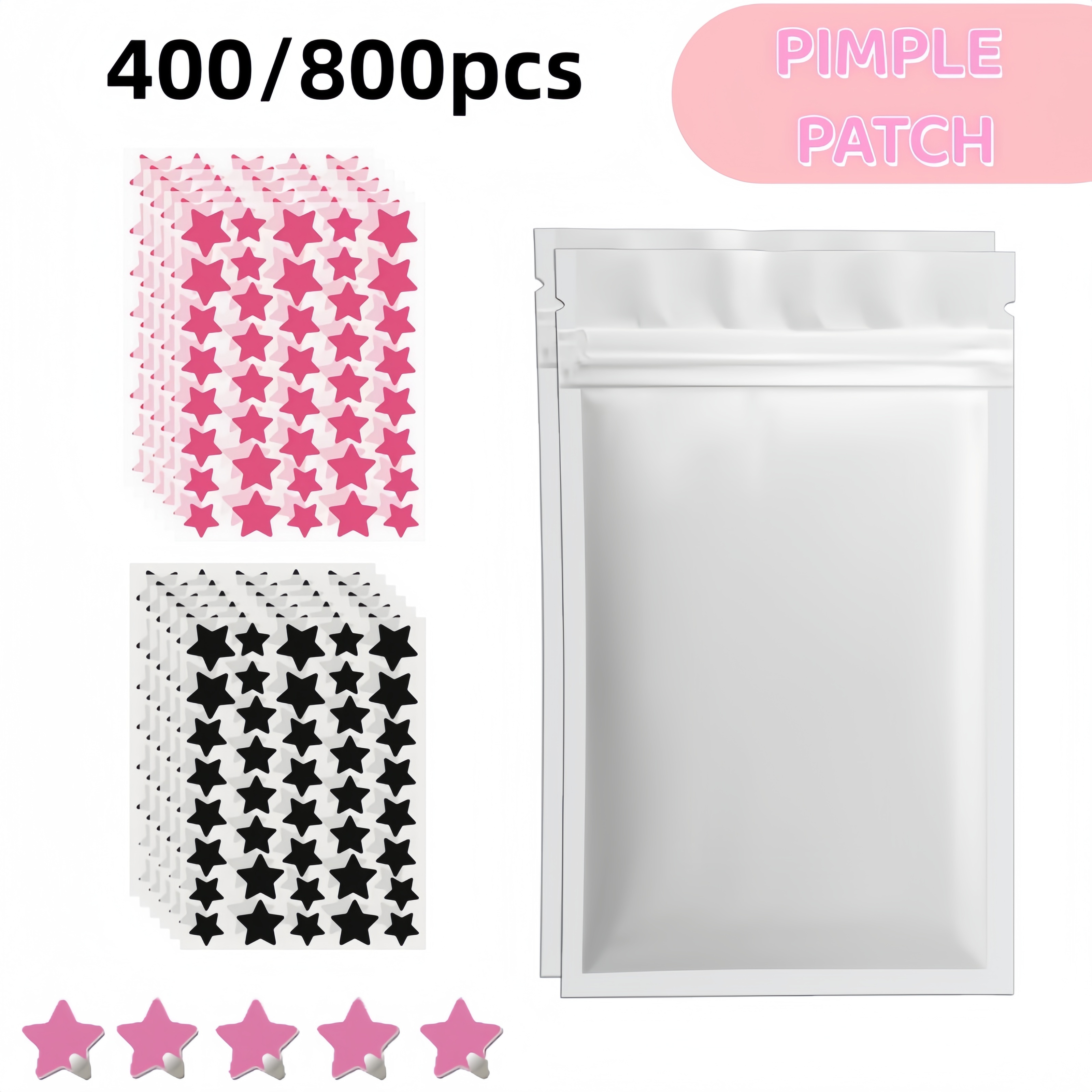 Skincare You - 400/800pcs Red & Black Star Pimple