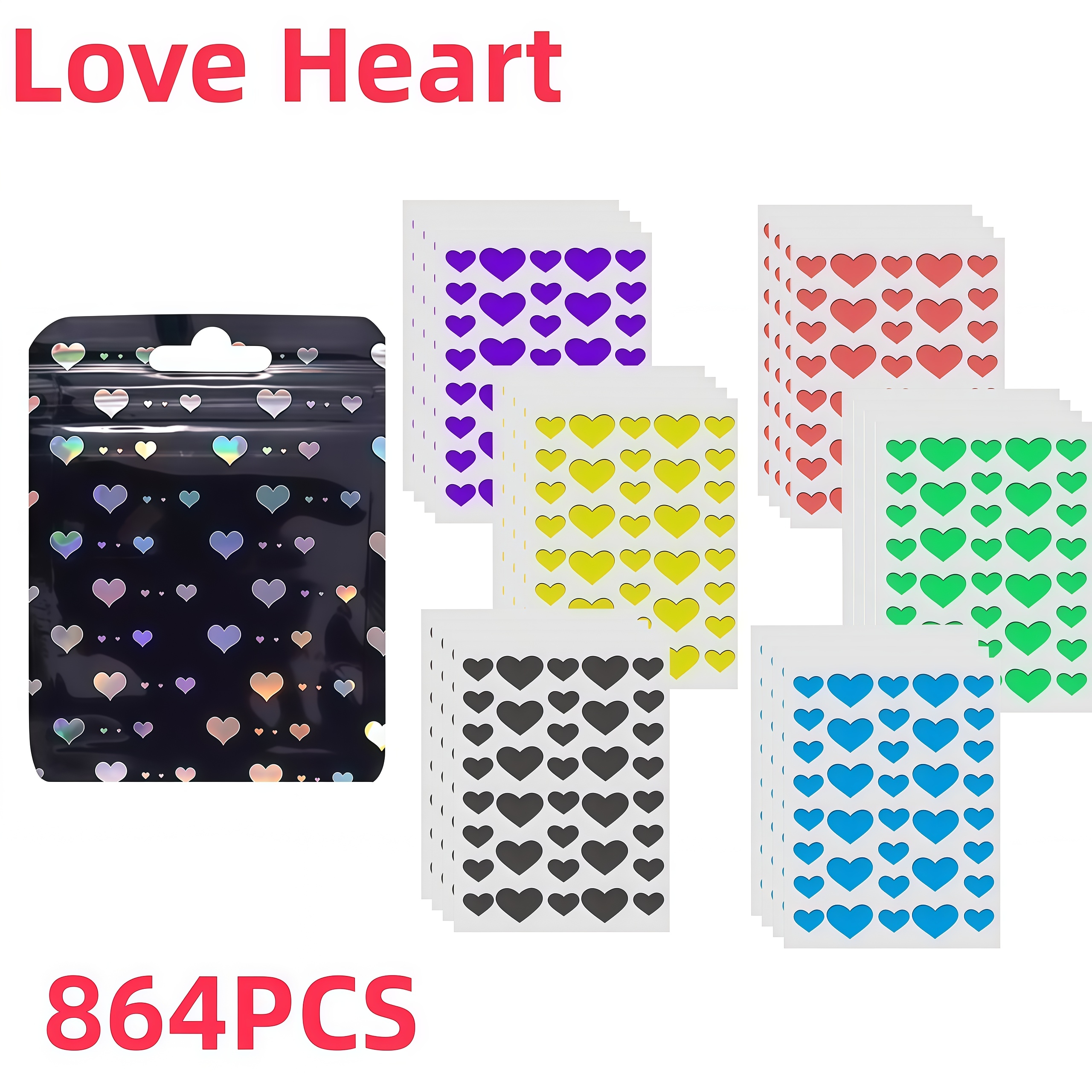 864PCS Cute Heart Shape Pimple - Skincare You recensione e prezzo