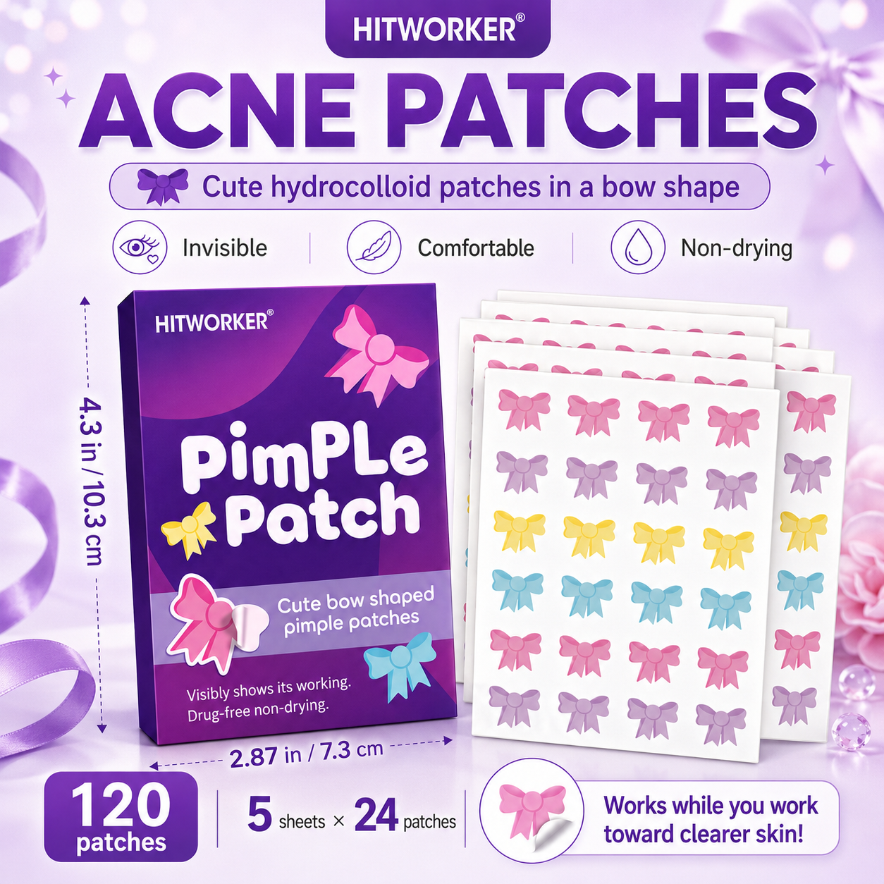 120Pcs Bow Shaped Acne Pimple  - Skincare You recensione e prezzo
