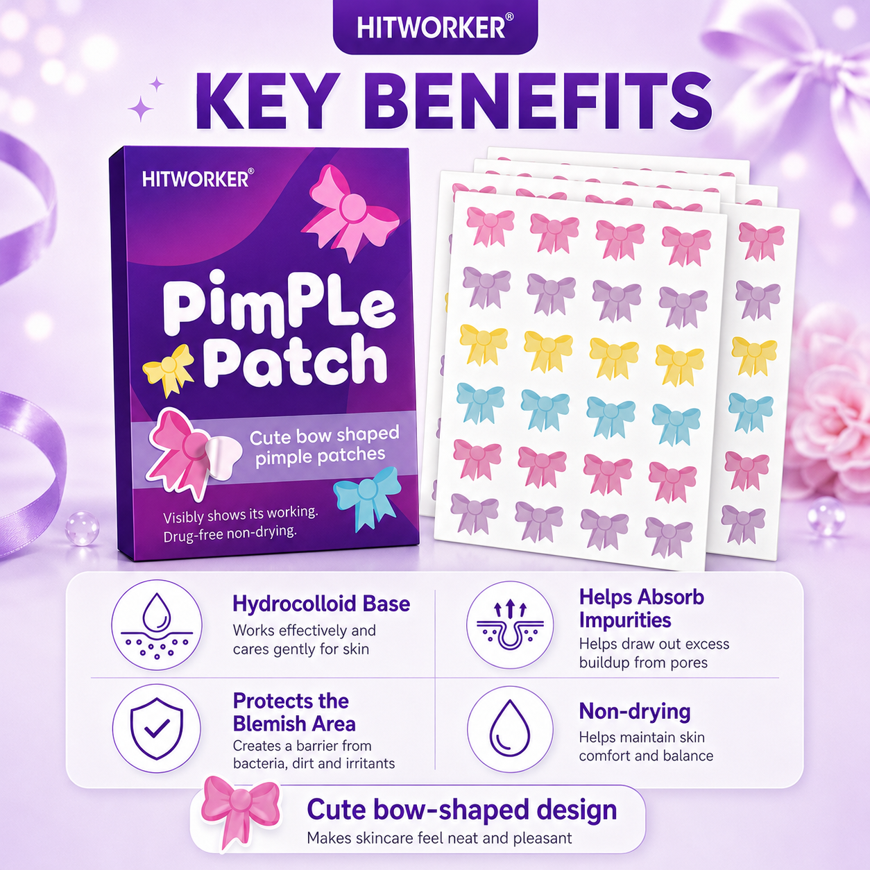 120Pcs Bow Shaped Acne Pimple  - Skincare You recensione e prezzo