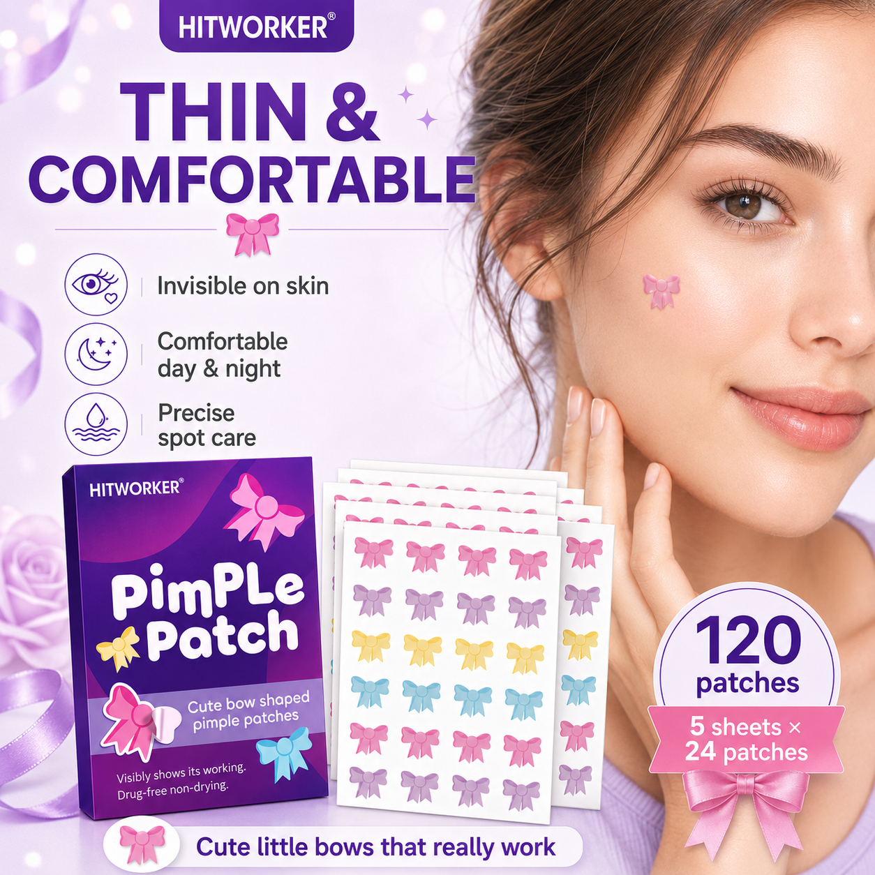 120Pcs Bow Shaped Acne Pimple  - Skincare You recensione e prezzo